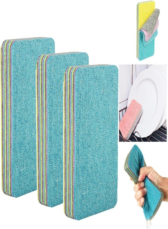 KUNYA® Multipurpose Rainbow Dish Clening Sponge Tearable for Dishes Scrub Sponges for Kitchen Dishwashing Tools Accessories Brush Bathroom Zero Scratch Scruber Reusable Dusting Cloth (Set of 12) - Image 1